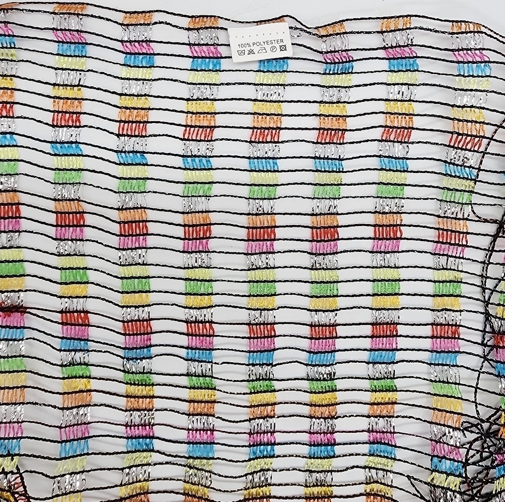 Rainbow Colorful Mix Lightweight Tasseled Scarf - Picture 2 of 2